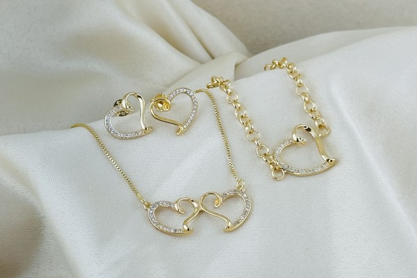 CONJUNTO C/ PULSEIRA FINE SEMIJOIAS