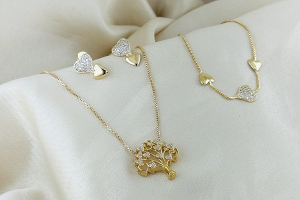 CONJUNTO C/ PULSEIRA FINE SEMIJOIAS